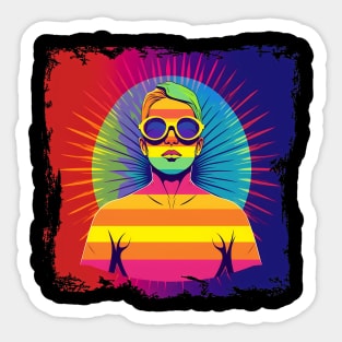 Colourful LGBT design for Pride Month: celebrate diversity and acceptance. Sticker